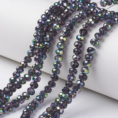 Electroplate Transparent Glass Beads Strands LS-EGLA-A034-T4mm-Q09-1