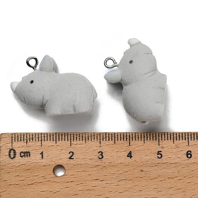 Flocky Opaque Resin Pendants RESI-I335-01P-06-1