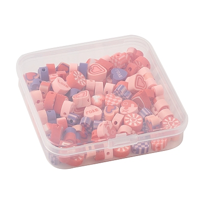 100Pcs 5 Style Handmade Polymer Clay Beads CLAY-FS0001-34-1