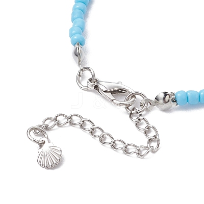 Glass Seed Beaded Bracelets BJEW-JB11703-1