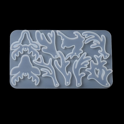 DIY Christmas Silhouette Silicone Pendant Molds DIY-F140-02B-1