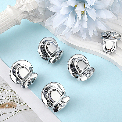 6Pcs Flat Round Alloy Bag Tuck Lock Clasps FIND-CP0003-23P-1