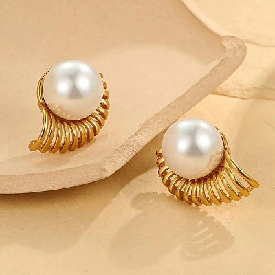 304 Stainless Steel Stud Earrings EJEW-L317-02G-01-1