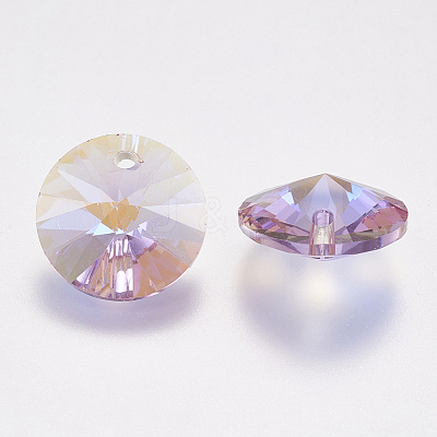 Faceted Glass Rhinestone Charms RGLA-F049-10mm-371PS-1