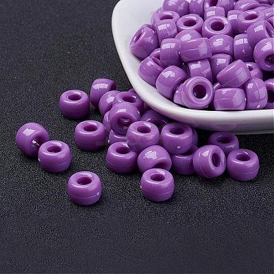 Opaque Acrylic European Large Hole Beads PL338-7-1