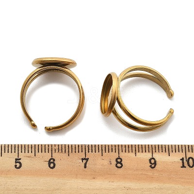 Ion Plating(IP) 304 Stainless Steel Cuff Ring Settings STAS-E202-02C-G-1