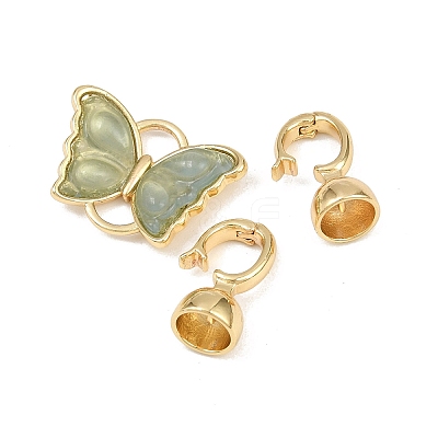 Brass Fold Over Clasps KK-U059-59G-1