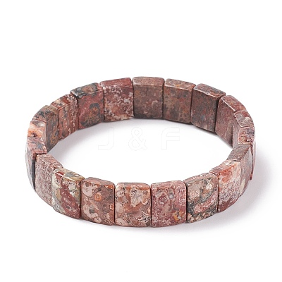 Natural Leopard Skin Jasper Stretch Bracelets BJEW-F406-B14-1