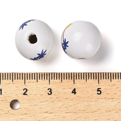 Natural Wood European Beads WOOD-S059-01G-1
