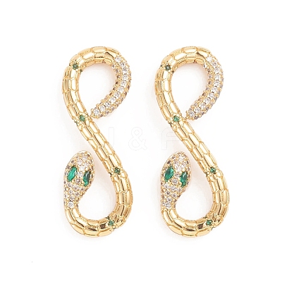 Brass Micro Pave Cubic Zirconia Links ZIRC-E164-01G-1