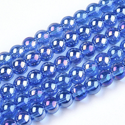 Electroplate Transparent Glass Beads Strands GLAA-T032-T4mm-AB04-1