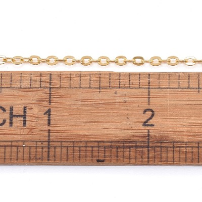Brass Flat Oval Cable Chains CHC025Y-01-G-1
