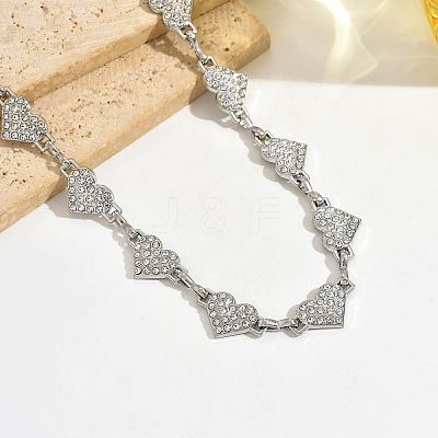 Alloy Crystal Rhinestone Heart Link Waist Chains for Women WGA2267-01-1