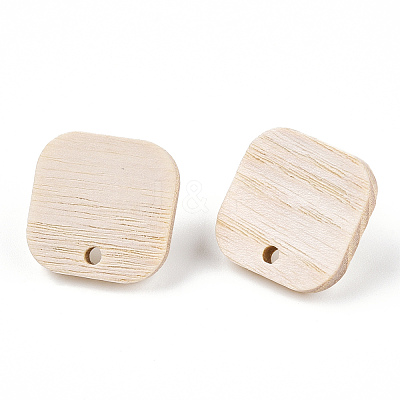 Ash Wood Stud Earring Findings EJEW-N017-011J-1