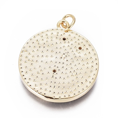 Brass Micro Pave Cubic Zirconia Pendants ZIRC-L083-013B-G-1