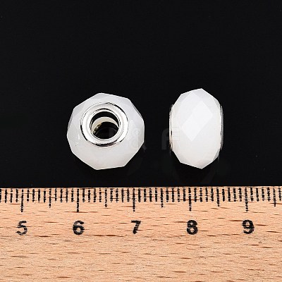 Imitation Jade Glass European Beads GPDL-N004-B14mm-B01-1