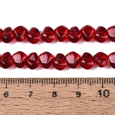 Baking Paint Transparent Glass Beads Strands GLAA-Q109-01A-04-1