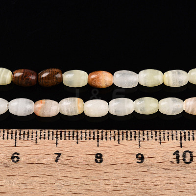 Natural Green Banded Calcite(Afghan Jade) Beads Strands G-N346-02A-12-1
