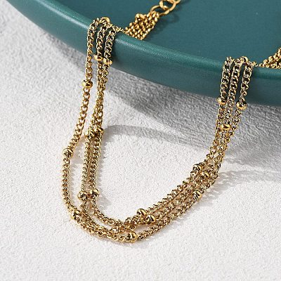 304 Stainless Steel Multi-strand Bracelets BJEW-Q051-02G-B-1