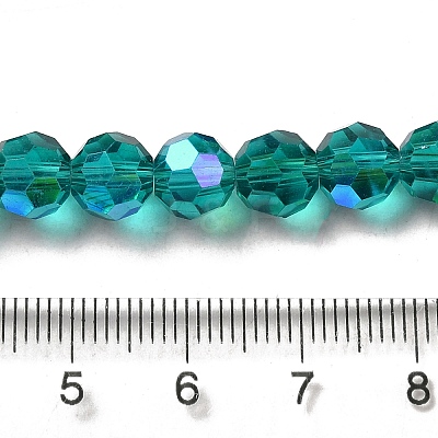 Electroplate Transparent Glass Beads Strands X-EGLA-A035-T8mm-L12-1