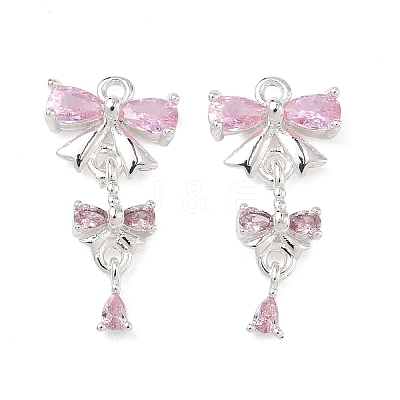 Brass Micro Pave Cubic Zirconia Pendants KK-C115-09S-01-1