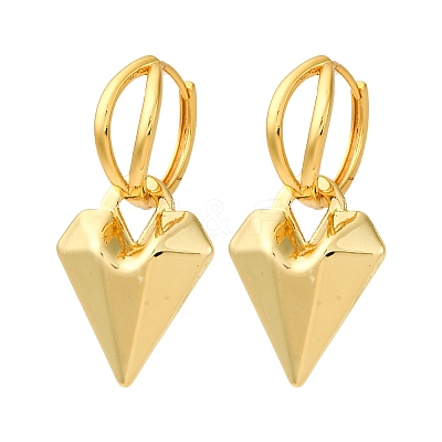 Heart Brass Hoop Earrings EJEW-D322-12G-02-1