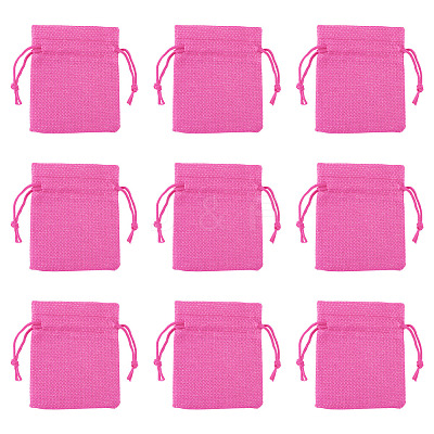 20Pcs Rectangle Polyester Imitation Burlap Packing Pouches Drawstring Bags ABAG-TA0001-95E-1