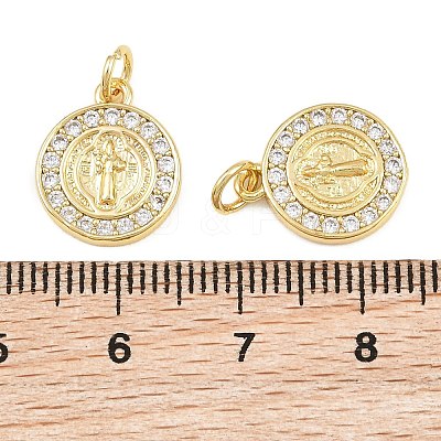 Religion Brass Micro Pave Clear Cubic Zirconia Pendants CU-CBA9482-01G-04-1
