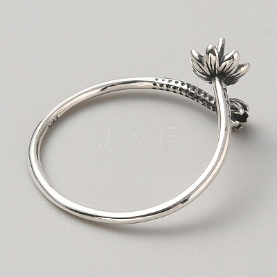 925 Sterling Silver Open Cuff Design Ring Mounts Fittings with Pearl Seat STER-WH0016-09AS-1