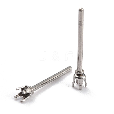 Non-Tarnish 304 Stainless Steel Stud Earring Settings X-STAS-B004-05P-E-1