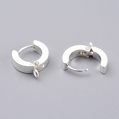 304 Stainless Steel Huggie Hoop Earrings Findings STAS-I167-01C-S-1