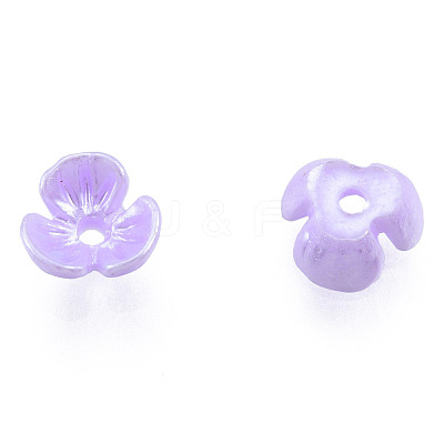 Resin Imitation Pearl Bead Caps RESI-N036-01A-04-1