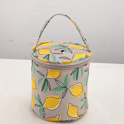 Oxford Zipper Knitting Bucket Bag with Handle PW-WG69279-02-1