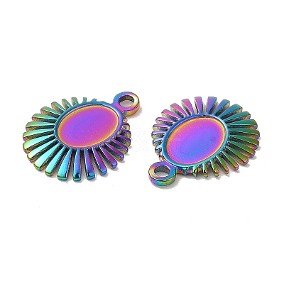 Ion Plating(IP) 304 Stainless Steel Pendant Cabochon Settings STAS-L020-013RC-1