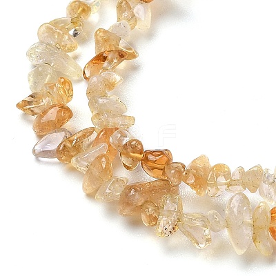 Heated Natural Citrine Chip Beads Strands G-D093-A04-1