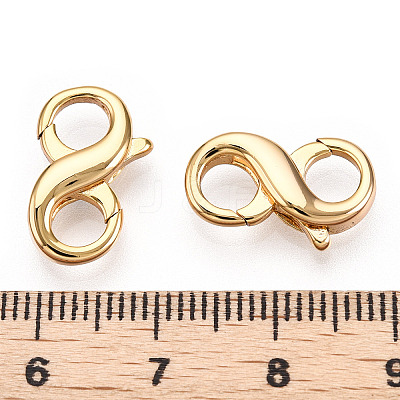 Brass Hook Clasps X-KK-N254-18G-1