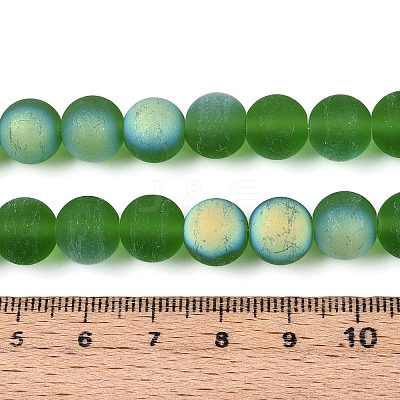 Frosted Transparent Glass Beads Strands GLAA-T032-T10mm-MBB07-1