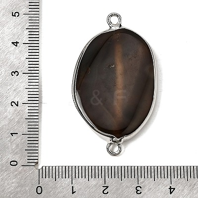 Natural Agate(Dyed & Heated) Oval Links Connector Charms G-P614-06P-06-1