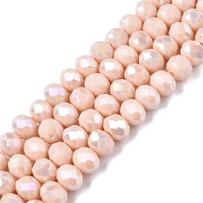 Electroplate Glass Beads Strands EGLA-A044-P8mm-B05-1