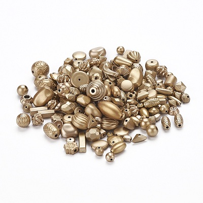 Plated Acrylic Beads MACR-YW0001-29G-1