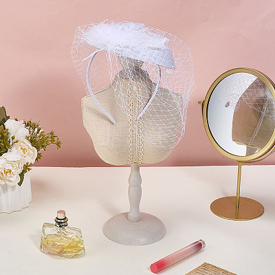 Mesh Veil Cloth Hair Bands AJEW-WH0248-740B-1