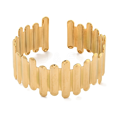 Ion Plating(IP) Exaggerated 304 Stainless Steel Cuff Bangles for Women BJEW-P331-04G-1