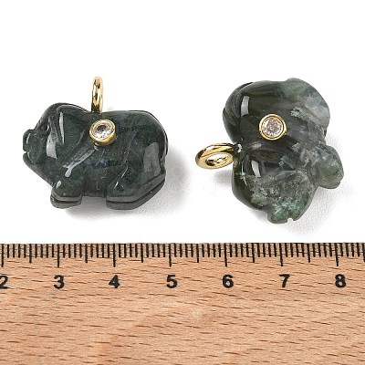 Natural Moss Agate Carved Pendants GG-CBA105B-03C-G-1