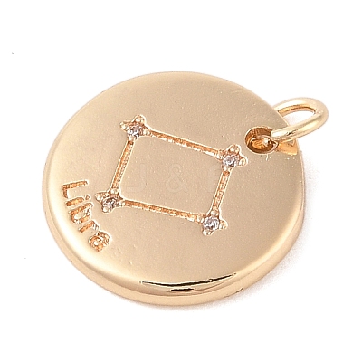 Brass with Clear Cubic Zirconia Pendants KK-N256-24G-G-1