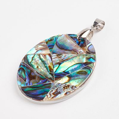 Abalone Shell/Paua Shell Pendants SSHEL-E557-09P-1