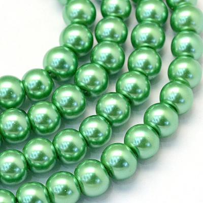 Baking Paint Pearlized Glass Pearl Round Bead Strands HY-Q003-6mm-69-1