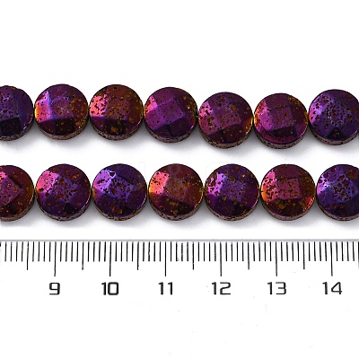 Electroplated Natural Lava Rock Beads Strands G-A256-F01-01A-1