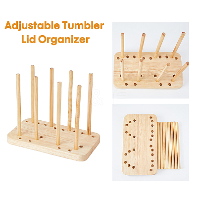 Wood Adjustable Cup Lid Holder ODIS-WH0043-88-1