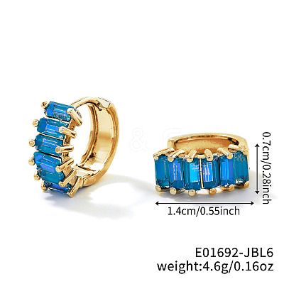 Brass Rectangle Hoop Earrings NZ4361-20-1