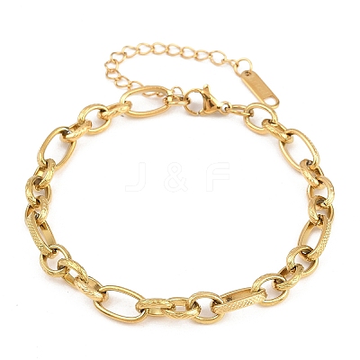 304 Stainless Steel Link Chain Bracelets for Women BJEW-A161-01C-G-1